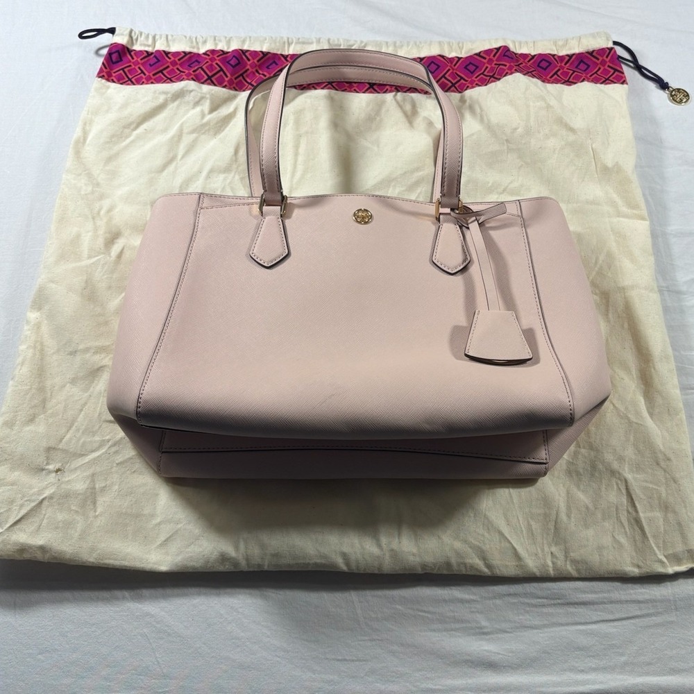 Tory Burch Robinson Tote Bag Womens Pink Pre-Owned
